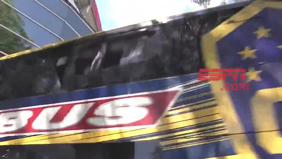 Boca Juniors also had their team bus windows smashed by River Plate fans