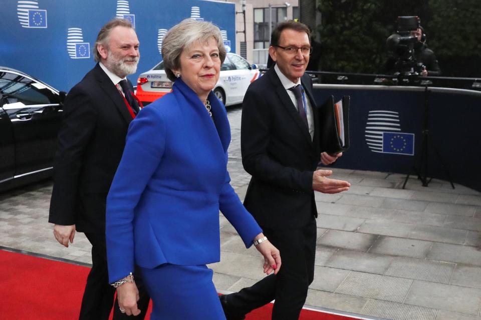  Theresa May has arrived at the summit where EU leaders have finally signed off her deal