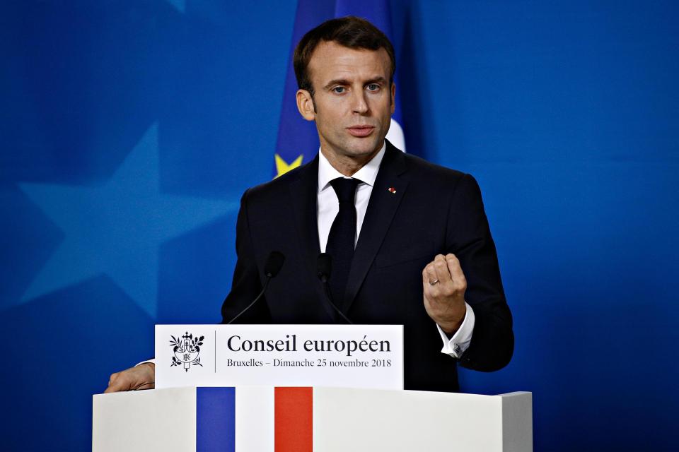 French President Emmanuel Macron will threaten the UK fishing communities with the 'backstop' agreement