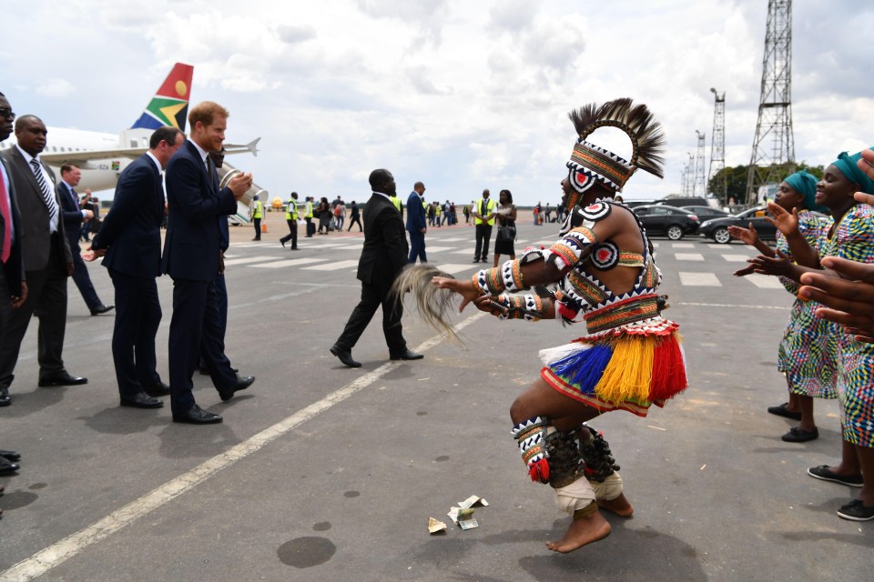 He took part in a brief welcoming ceremony on the airport runway