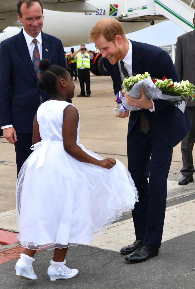  The Duke of Sussex touched down in the capital Lusaka today