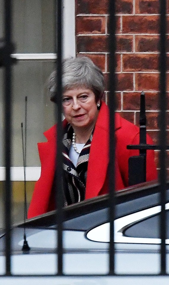 Theresa May leaving Downing Street earlier this evening