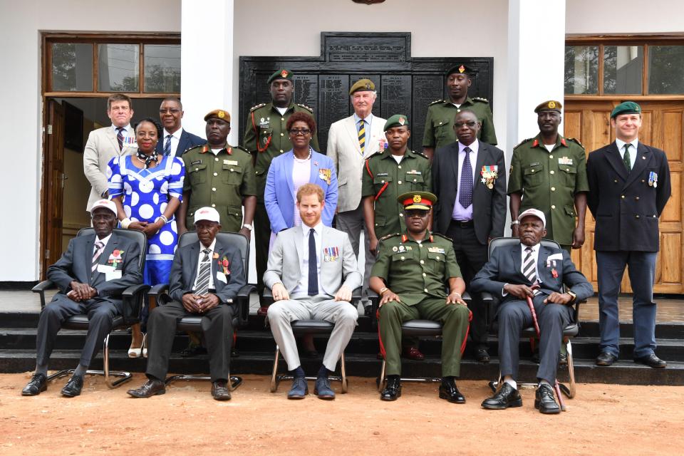  Prince Harry met with military veterans in Zambia during events to commemorate those who served in World War I and World War II