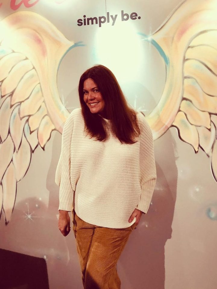  Anna Shillinglaw, founder of plus-size model agency Milk, looks angelic at the SimplyBe show at London Fashion Week