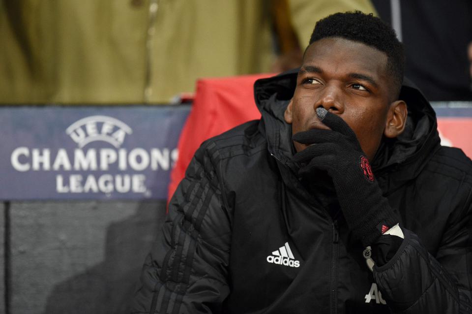 Paul Pogba was dropped to the bench for the Champions League clash at Old Trafford