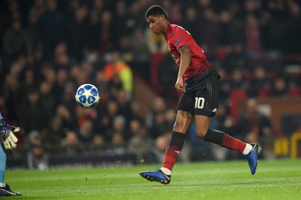 Rashford chipped over the bar when clean through on goal early on