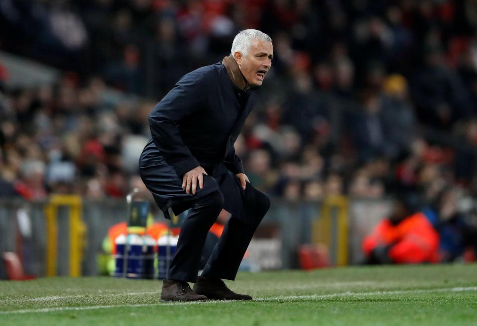 Mourinho cut a frustrated figure as his side struggled to find a breakthrough