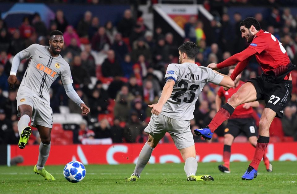 Marouane Fellaini scored the only goal in injury time to hand United a 1-0 victory over Young Boys