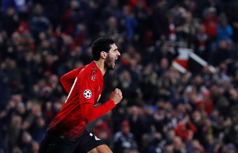 Fellaini sent Old Trafford into bedlam with his late winner