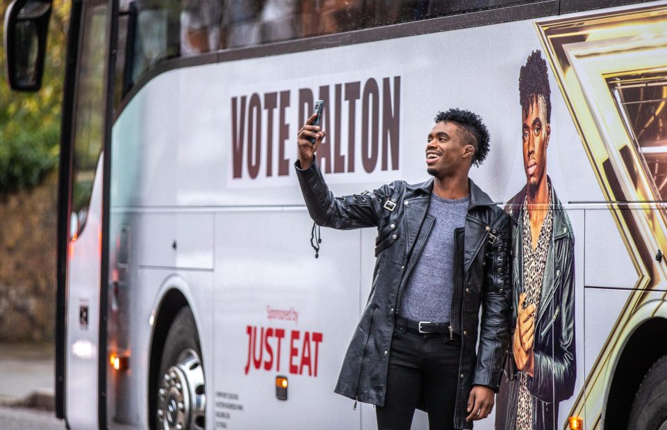  Dalton couldn't resist taking a selfie with his personalised bus