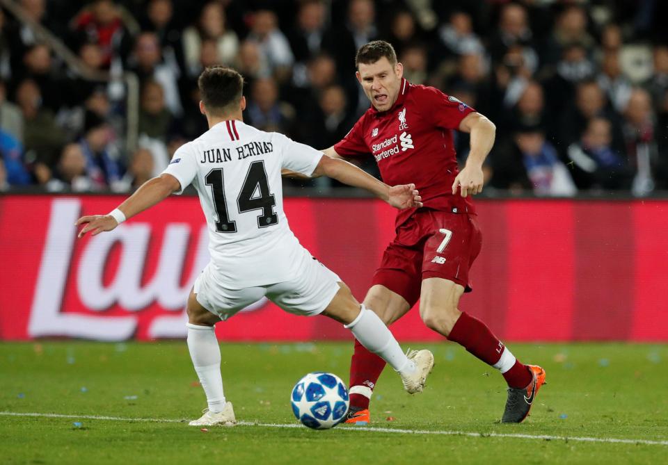  James Milner scored in Paris but could not prevent defeat