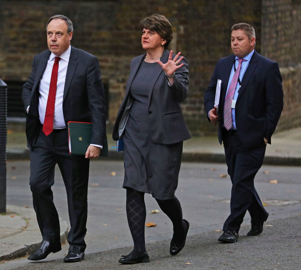  Arlene Foster's DUP is piling pressure on hardline Brexiteers from the ERG to scupper the deal