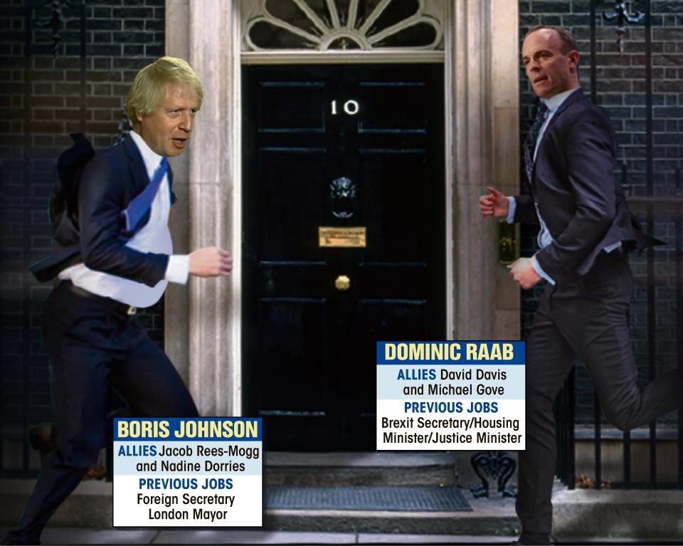  Dominic Raab is gearing up for a head-to-head battle with Boris Johnson to become leader of the Tory party