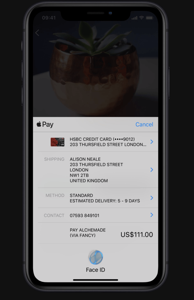  Face ID lets you authenticate Apple Pay and App Store purchases