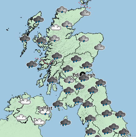  Western Scotland and Northern Ireland will see some of the worst conditions