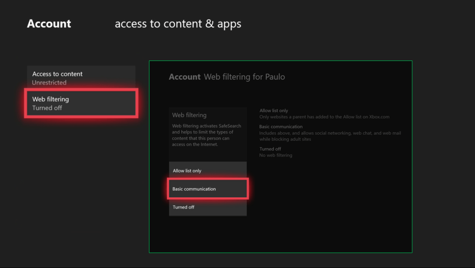  You can limit Internet access through the Xbox as well, so that inappropriate websites can't be accessed