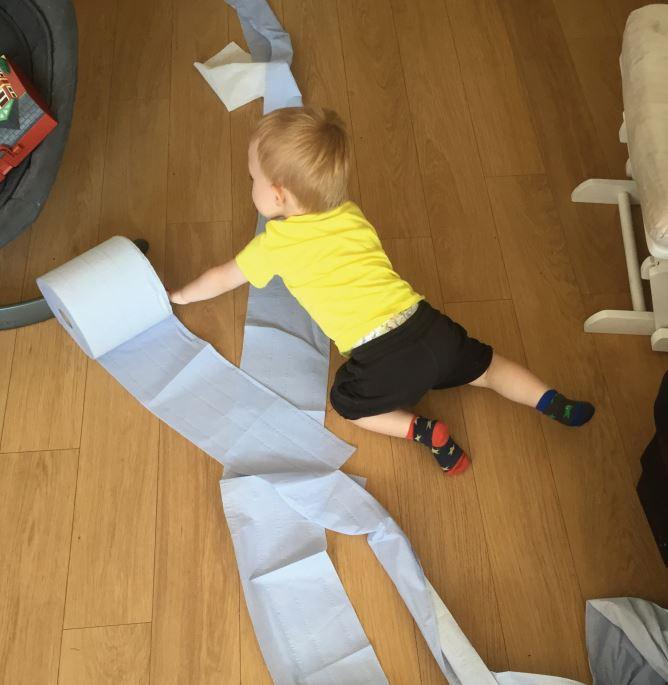  Blue roll is designed for industrial spills - even better if you can teach your toddler how to use it