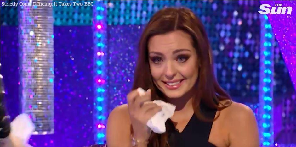  The pro dancer became emotional as she appeared on the spin-off show alone