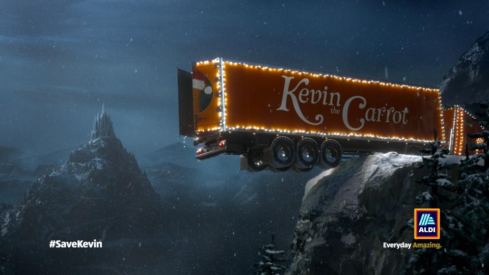  The advert finishes with the truck hanging over a cliff edge