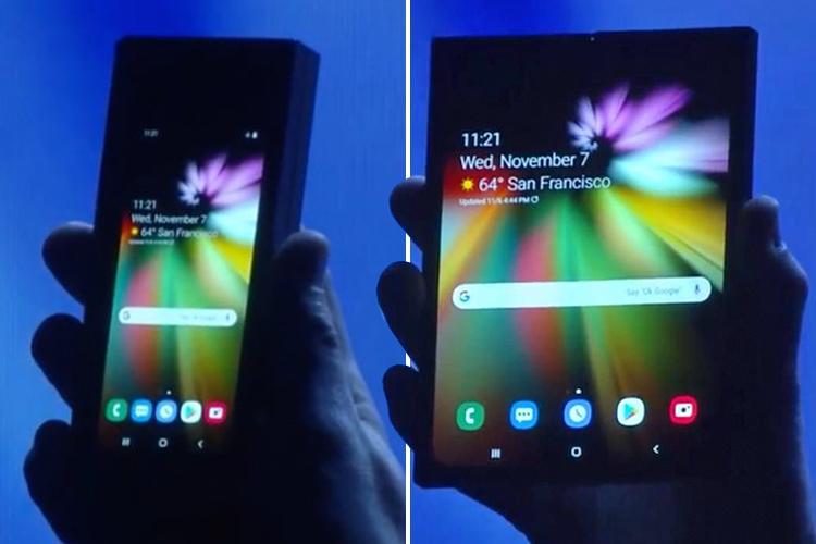  The foldable gadget can change from a smartphone to a tablet in seconds