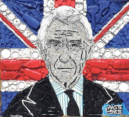 Prince Charles was given a portrait of himself made with recycled plastics