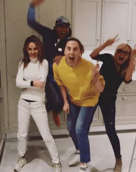  The group also celebrated together in a fun video at Geri's house