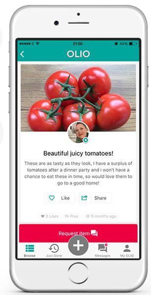 The Olio app is a free food and drink sharing app