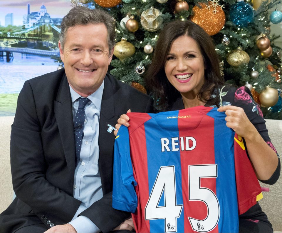  Susanna (pictured with GMB co-host Piers Morgan) is a huge Eagles supporter