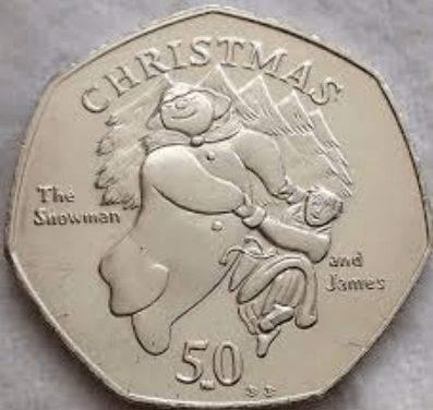 Only 10,000 of these Isle of Man Snowman 50p coins from 2003 were ever minted which is why they are so valuable now