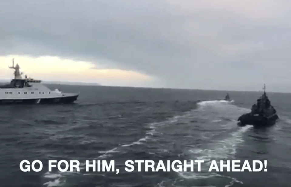  He is then told to hunt down the much smaller Ukrainian tugboat