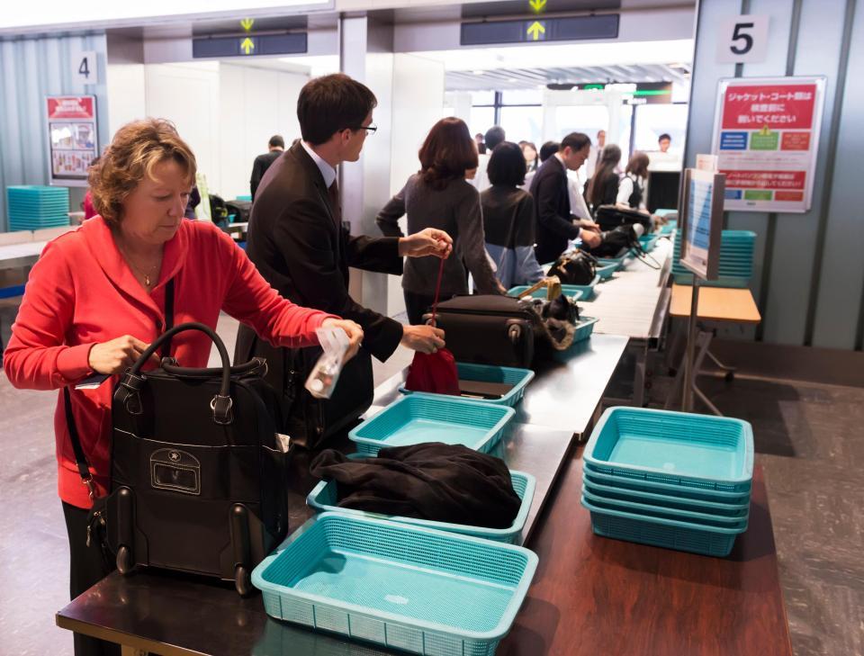  Advice is to wash your hands after using security trays at airports