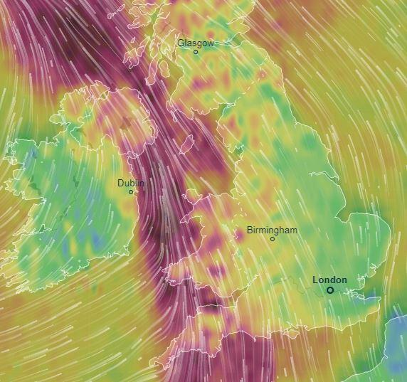  Strong winds are also predicted for 6pm today