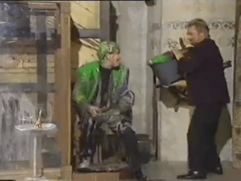  Noel and Piers chased each other with buckets of gunge