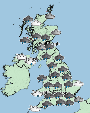  Heavy rain later today is expected across the country