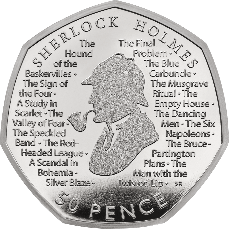  The Sherlock 50p coin has been launched to celebrate the 160th birthday of author Sir Arthur Conan Doyle