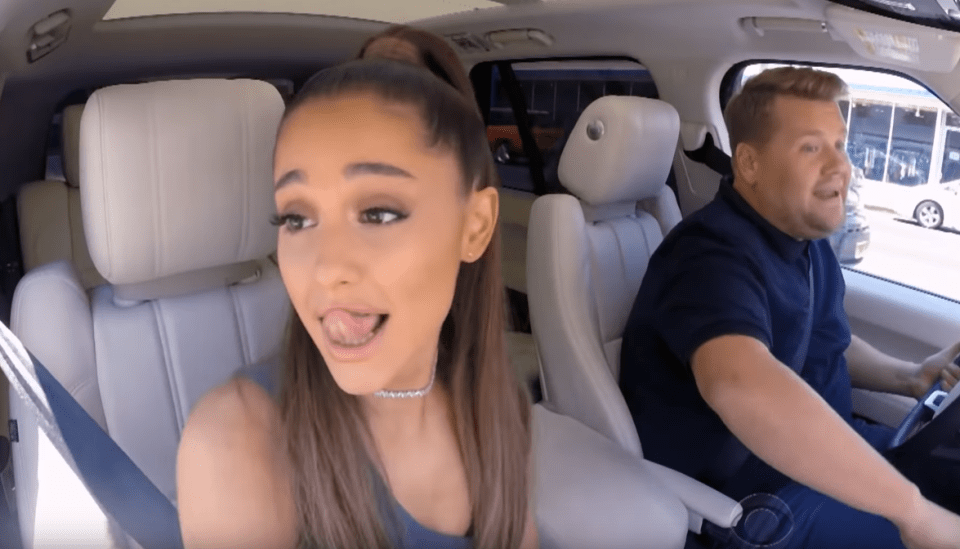  Ariana Grande featured twice in the top 10 – one of which was her Carpool Karaoke appearance with James Corden