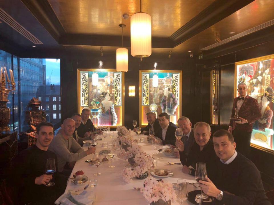  Sir Alex Ferguson was joined by Gary Neville, Paul Scholes, Nicky Butt and Ryan Giggs for Christmas lunch in Manchester