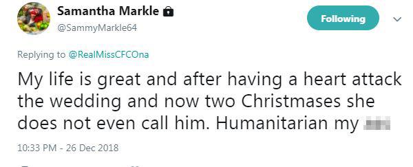 Samantha Markle blasted her sister for not calling their dad at Christmas