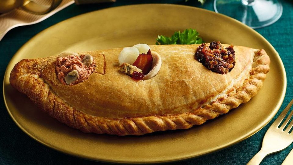 Morrisons' Christmas Dinner Pasty contains a starter (left), main (centre) and even a Christmas pudding (right)