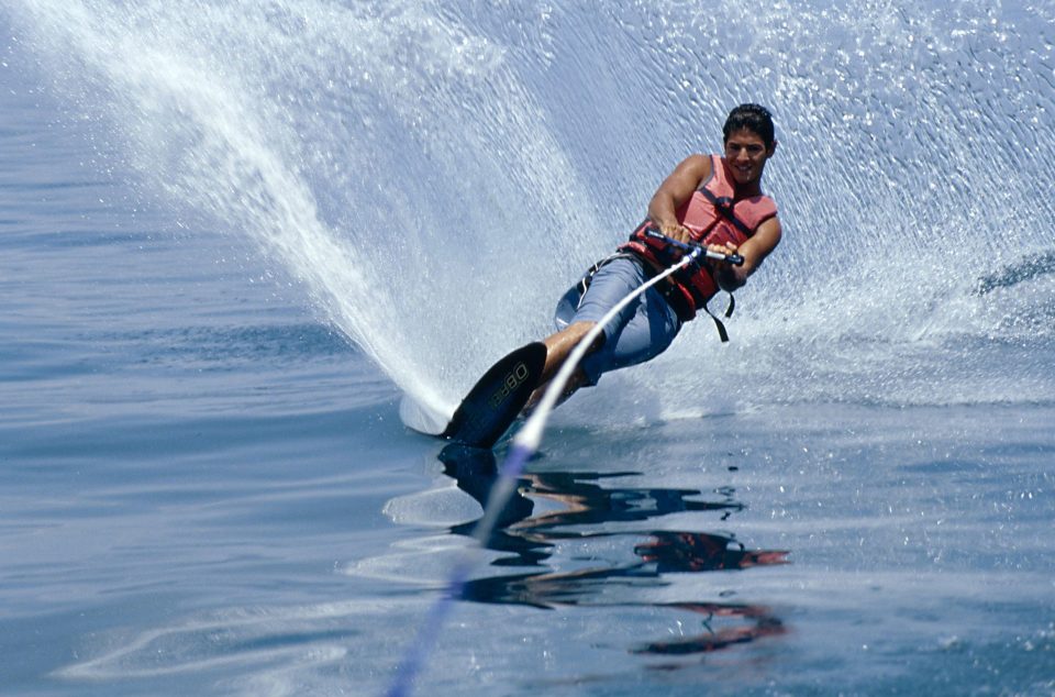  If your idea of fun is being pulled through the air by a speedboat, then wakeboarding is for you