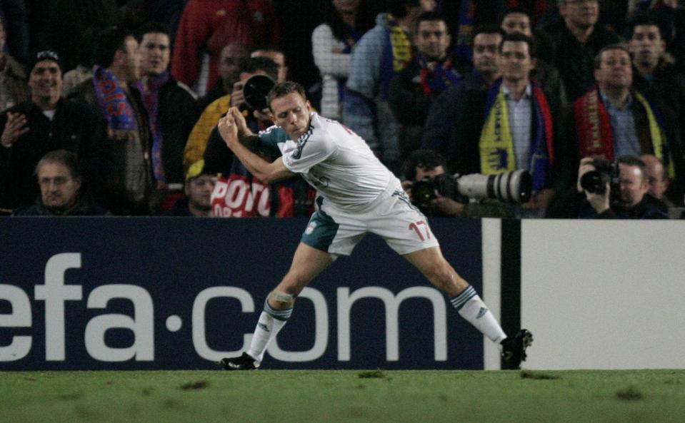  Craig Bellamy pulled out a golf swing celebration in the following match against Barcelona