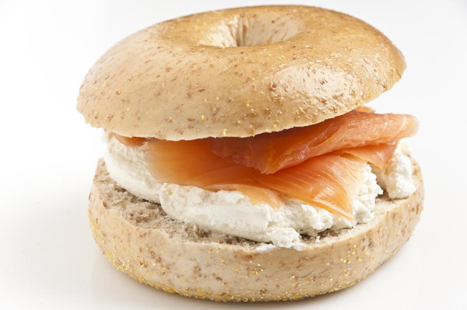  A salmon and cream cheese bagel can stop your blood sugar level from dropping or spiking