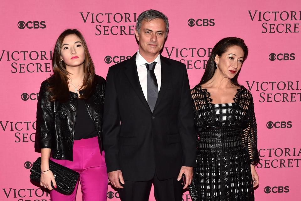  Mourinho with wife Matilde Faria (right)