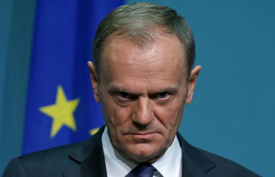  EU Council President Donald Tusk said a Brexit deal looked impossible after May's historic defeat in the Commons last night