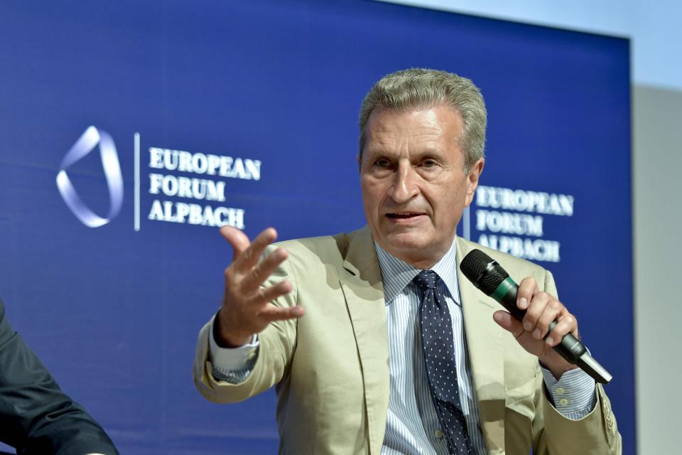  Budget commissioner Günther Oettinger warned Germany will fork out hundreds of million left by Britain walking away without having to hand over its £39billion divorce fee