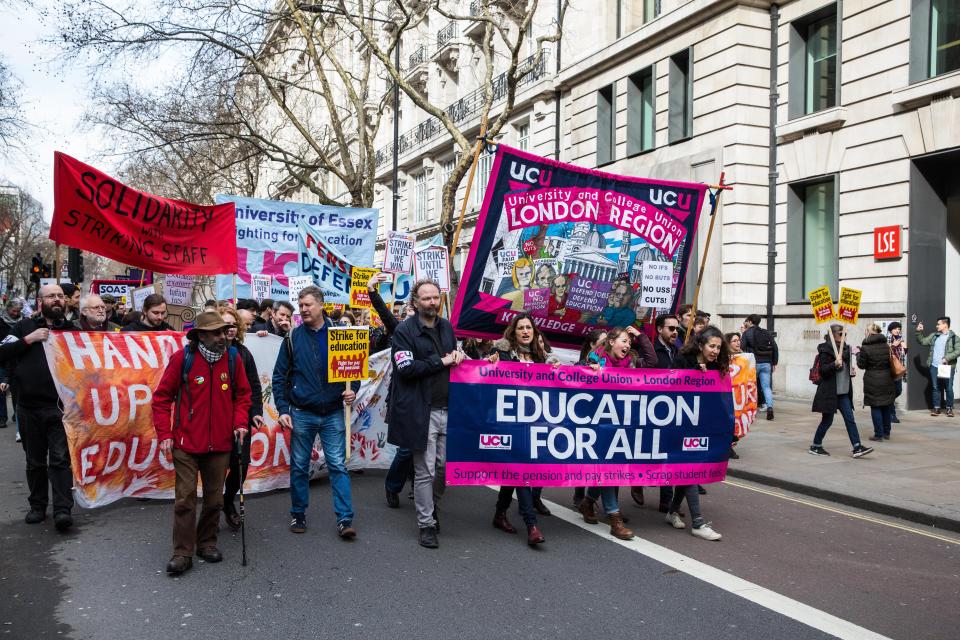  University and College Union rallied over pensions and pay in London this year