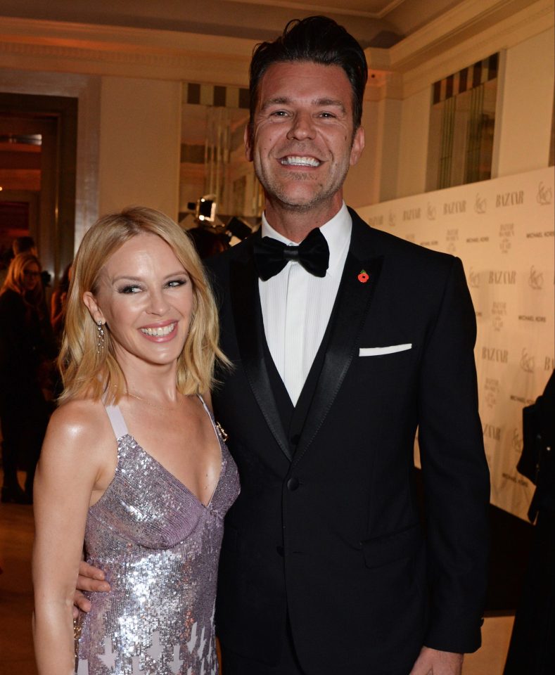 Kylie with boyfriend Paul Solomons at the Harper's Bazaar Women of the Year awards 