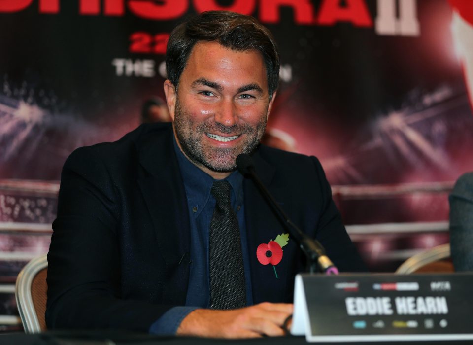 Frank Warren has revealed he wants to slap fake news Eddie Hearn, pictured