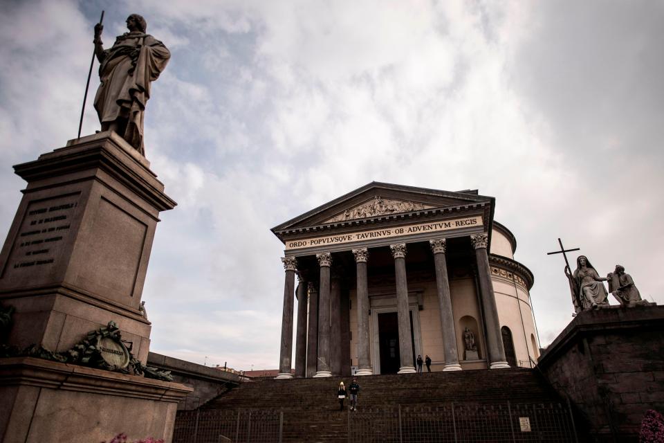  The pair were spotted at the Church of Gran Madre in Turin