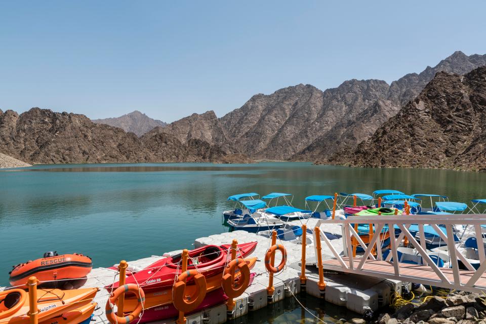  Pleasure boats and kayaks for hire at Hatta Dam and reservoir